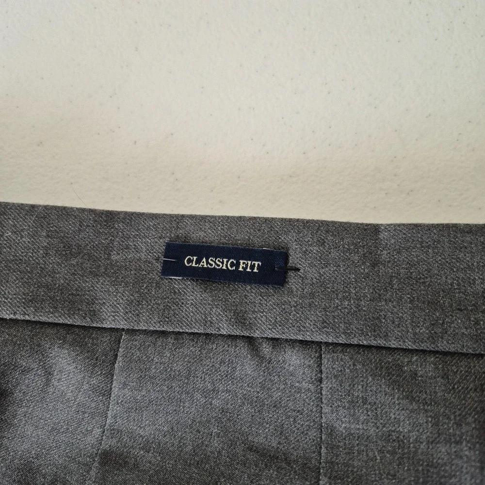 Joseph & Feiss Classic FitPants Mens 42x32 Gray Wool Blend  Dress Office NEW